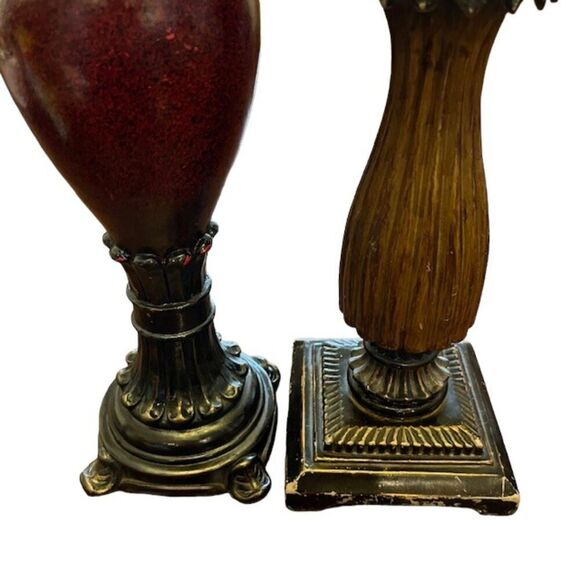 Two Vintage Look Finnials Deep Red and Brown - Picture 3 of 5